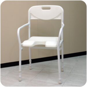 Silla de ducha con asiento en "u" plegable