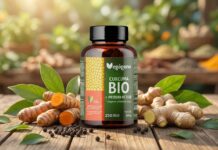 Cúrcuma con jengibre y pimienta negra Bio con probióticos y prebióticos, la fórmula avanzada de VEGAGENO